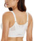 Lemorosy Women's Wirefree Jacquard Back Support Bra Full Figure Front Closure Posture Underwear(White,40D)