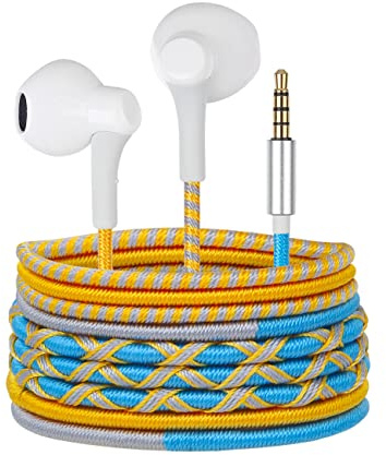 URIZONS 3,5mm Écouteurs tressés colorés - ecouteurs Intra-Auriculaires filaires avec Micro sans enchevêtrement pour iPhone pour Enfants