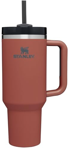 STANLEY Quencher H2.0 Soft Matte Collection, Stainless Steel Vacuum Insulated Tumbler with Lid and Straw for Iced and Cold Beverages, Red Rust, 40 oz