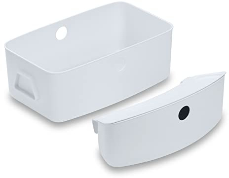 hauck Storage Box Set, White - for Alpha+ Wooden Highchair, Set of 2 with 1x Small Box with Lid up to 3 kg + 1x Large Box up to 5 kg, Easy to Clean, Practical Storage Space