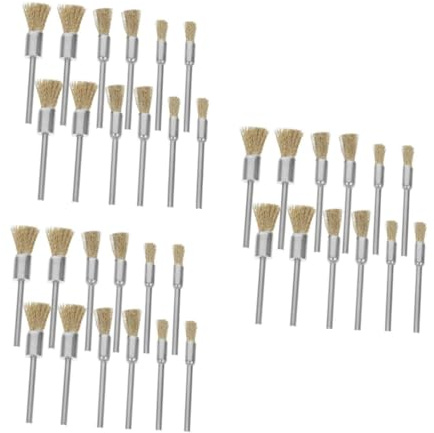 Healeved 45pcs Mini Metal Wire Wheel Brush Stiff Hand Brush Cleaning Tools for Decking Detailing for Machine