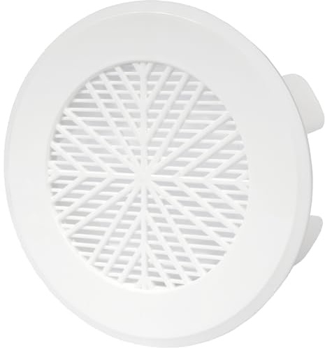 Vent Systems Rejilla de ventilación de 3 a 4 pulgadas de diámetro ajustable, color blanco, redonda, flexible, con rejilla protectora, HVAC para oficina en casa, cocina, baño, techo, cubierta de