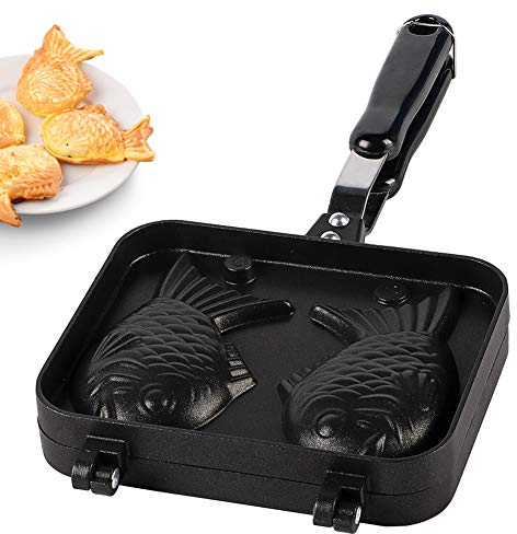 Piastra per Waffle Taiyaki, Stampo per Waffle Antiaderente a Forma di Pesce Tayaki Stampo per Torta a Forma di Pesce Taiyaki Stampo per Torta Doppia Padella Taiyaki Maker, per