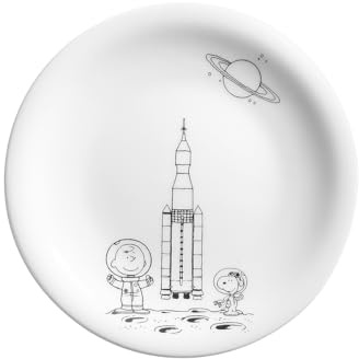 KAHLA 323460A50982CP Peanuts Frühstücksteller 21,5 cm Peanuts Space | weißer Vorspeisenteller mit Peanuts Motiv aus Porzellan