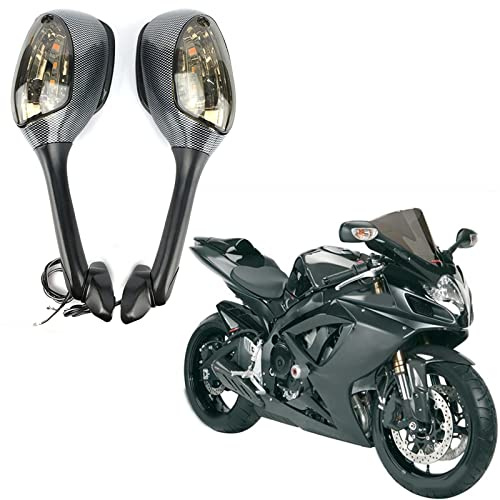 WELSAA Zubehör Motorrad Rückspiegel Für Suzuki GSXR 600 750 1000 LED Blinker Licht Spiegel 2005 2006 2007 2008 2009-10 K6 K7 K8, zhongyi888