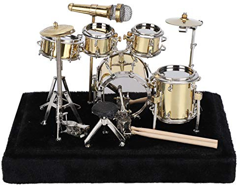 Mini-Trommel-Set für den Schreibtisch, Miniatur-Musikinstrument-Trommel-Set, Modell-Display, Mini-Ornamente, Basteln, Heimdekoration, Abschlussgeschenke für Sie oder Ihn