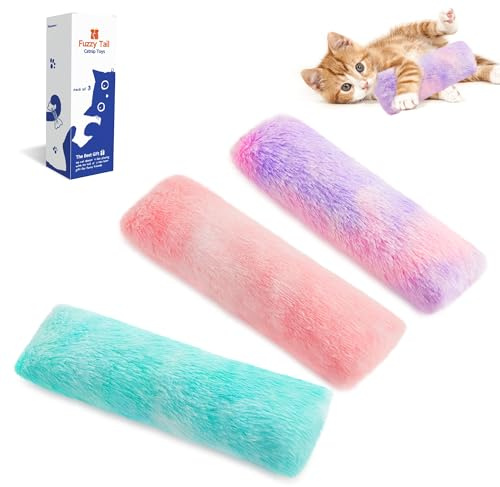 Potaroma Cat Toys Pillows, 3 Pcs, Soft and Durable Cat Crinkle Sound with Catnip Inside, Interactive Indoor Kitten Kicker, Promotes Kitty Exercise