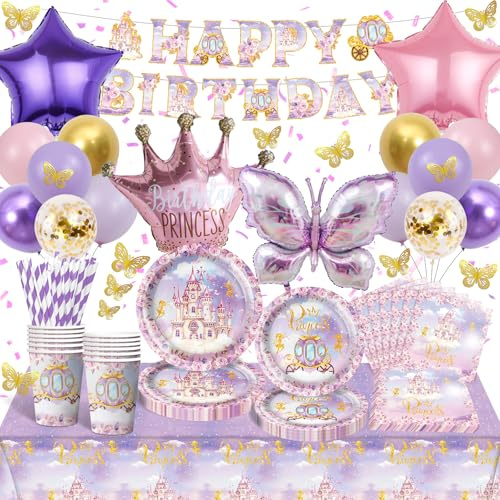 Set di stoviglie per feste a forma di sirena iridescente, per il compleanno dei bambini, con palloncini, piatti di carta, bicchieri di carta, tovaglioli, cannucce, decorazioni per feste decorazioni da