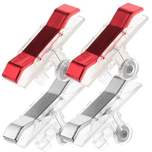 DOITOOL Telefon Auslösetasten aus Metall und Abs 2 Paar Spiel Shortcut Tasten in Rot und Silber mit Stabiler Fixierung Transparentem Design für Mobile Shooter Spiele und Handy Gaming