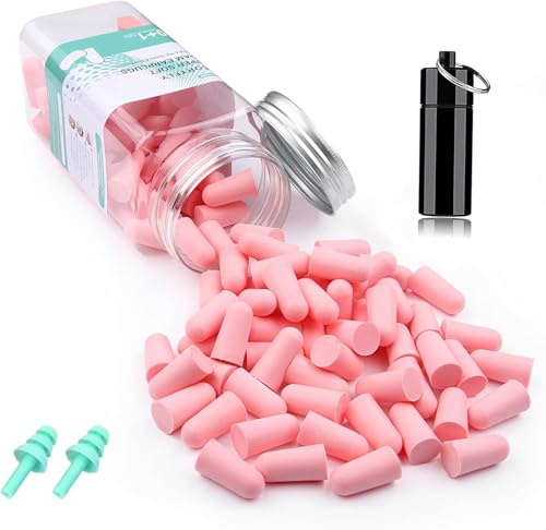 VeoryFly Soft Foam Ear Plugs for Sleep, 122 Pcs 38 dB Highest SNR, Ear Plugs for Sleeping Noise Cancelling, Reusable Comfortable Hearing Protection Foam Earplugs for Sleep, Snoring, Work, Lound Noise