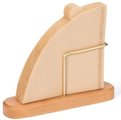 Kaffefilterhalterung, Kaffeefilterhalter Naturholz Filtertütenhalter Kaffe Filtertüten Halterung für Kaffe Filterpapier zur Aufbewahrung 14 * 3.5 * 7cm