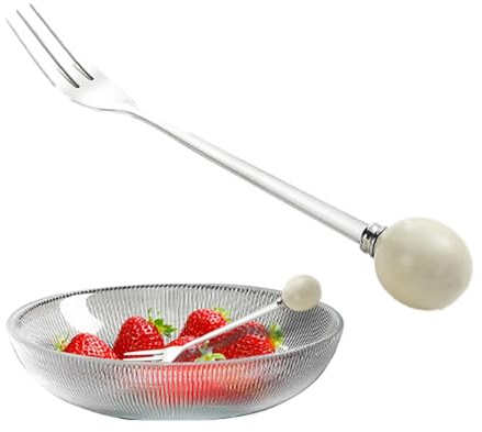 Fourchettes à dîner, fourchettes de table, fourchette à couverts en acier inoxydable, fourchette à thé portable, petite fourchette avec poignée en céramique pour la maison, la cuisine, les voyages