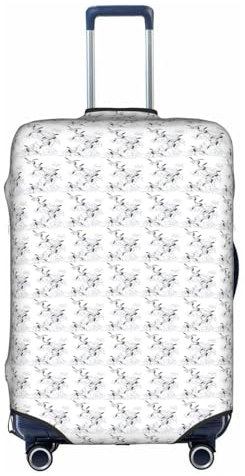 YHBLYKXP Japanese Crane print Trolley case protective cover, Fashion Suitcase Protector Fits, hidden zipper, White, L