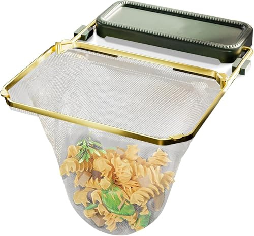 Meshmate Waste Rack | Foldable Sink Strainer Basket | Kitchen Sink Drain Strainer with 100 Filter Mesh Bag | Mesh Waste Rack | Sink Food Catcher for Leftover Collection and Preventing Sink Clogging