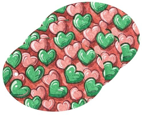 Valentine Pink Green Love - Esponjas absorbentes limpias, borrador mágico, multiusos, decorativas, para lavar platos, resistentes a las manchas y al olor (3 unidades)