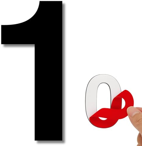 LEIASA | Número Adhesivo Casa - 100 mm - Acero Inoxidable 304 - Nº 1 - Número Apartamento Hotel - Enumeración Puertas - Número dirección - Exterior e Interior - Número 1 (1, 100 mm)