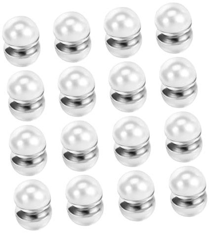 Holibanna 8 Par Pärlbröllopssmycken Magnetiska Örhängen För Män Brudtillbehör Icke-Piercade Öronklämmor Magnetörhängen Brudsmycken Tillbehör Brudslöjavikter Magnetiska Pärlor Vita