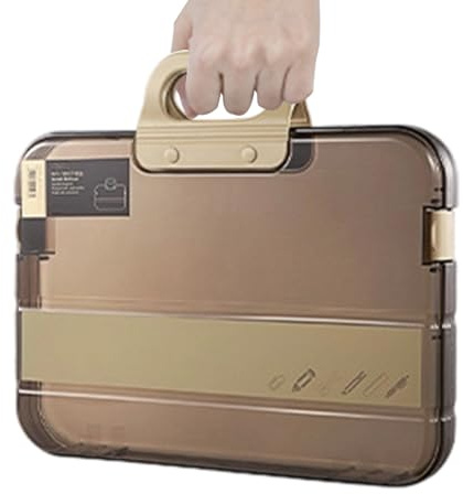 Cartella portadocumenti A4, impermeabile, trasparente, con manico, per casa, viaggi, lavoro, scuola, passaporto, certificato, ricevute, laptop, tablet
