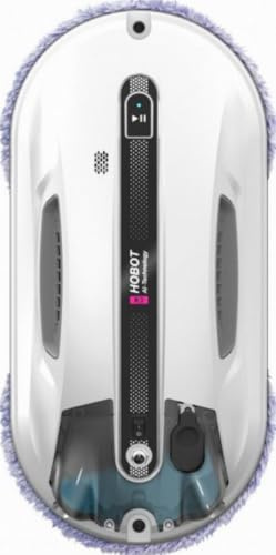 Hobot R3 Robot Window Cleaner, Dual Ultrasonic Spray Glass Cleaning Robot, App & Remote Control, Strong Suction, UPS Safety Backup, Microfibre Pads, for Framed Windows, Mirrors & Shower Screens