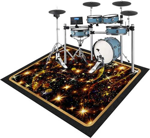 Professionelle Trommelteppich Schlagzeugteppich Schalldicht Drum Teppich rutschfest Musikinstrumente Bodenmatte Elektronisches Jazz Schlagzeug Kit für Bass Snare Drum Schlagzeug Teppich 180 x 160 cm