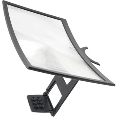 MAGICLULU Support Loupe d'Écran Incurvé pour Téléphone Portable 12 Pouces Pliable Amplificateur d'Écran Mobile HD Support sans Mains Portable pour Regarder Vidéos Écran Agrandi