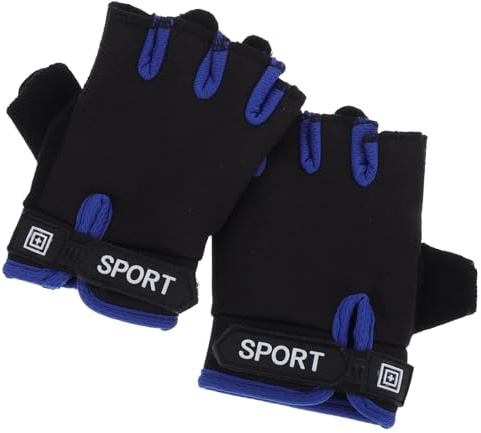 iplusmile Guanti da Ciclismo per Ragazzi e Ragazze Mezza Dita in Nailon Traspiranti Protezione Le Mani per Pattinaggio e Bici