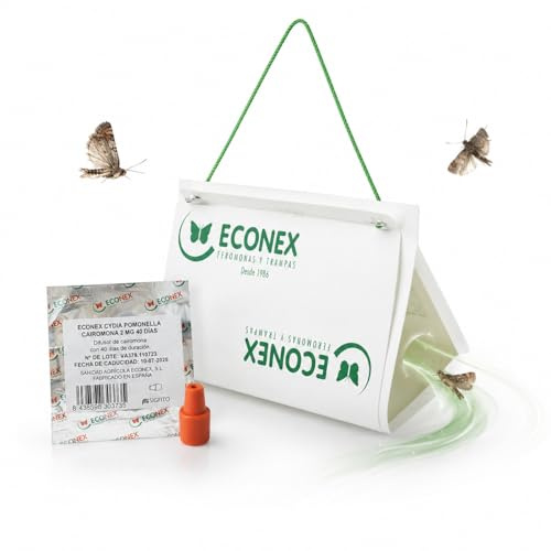 Trampa Adhesiva para Carpocapsa + Feromona Muy EFICAZ – Captura Ecológica De Polilla En Manzanos, Perales y Frutales, Trampa Delta con Adhesivo | Nexum Market (Trampa Carpocapsa + Feromonas 40 días)