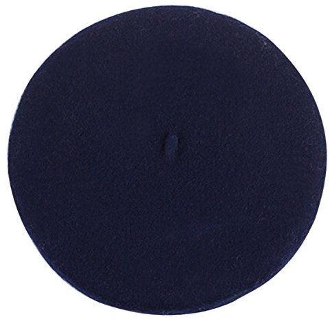 TININNA Kinder Mädchen Wintermütze Filzbaske Baskenmütze Baske Beanie Mütze Hut Beret Barett tiefes blau EINWEG Verpackung