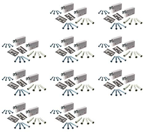 Gedotec Gancio per armadi con guida di montaggio bianco | Portata 150 kg | 10 set completi - Gancio per mobili con piastra di supporto e materiale di fissaggio per pensili | H10630