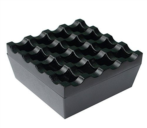 SDKIR-Creative metal 16 cendrier avec couvercle carré trou grand vintage cendrier dépoli,Noir Sable