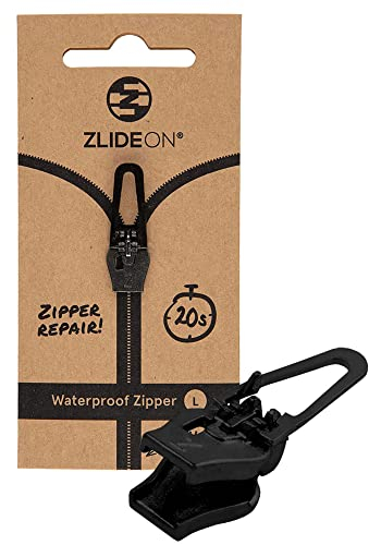ZlideOn Reißverschluss Zipper Ersatz Reparatur Set – Schwarz Reißverschluss Reparieren Für wasserdichte Reißverschlüsse 1 Pack - Reissverschluss-Reparaturset