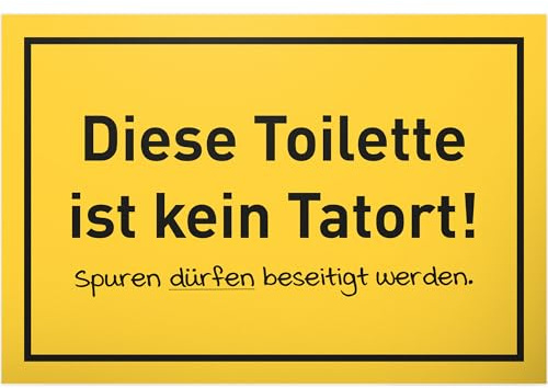 DankeDir! Toilette kein Tatort - Schild 30 x 20 cm - Wand Gäste WC Herren Gästetoilette Deko Türschild - WC Schild zum aufhängen lustig Kloschild Toilettenschild Klo Schild