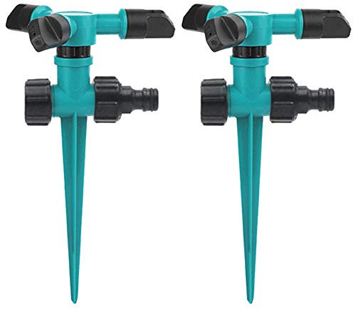 CYSJ 2 PCS Arroseur de Jardin Arrosage Automatique tournant pour la pelouse 360 Degrés Arroseur de Pelouse Arroseur Automatique avec 3 Bras Rotatif pour Pelouse Plantes