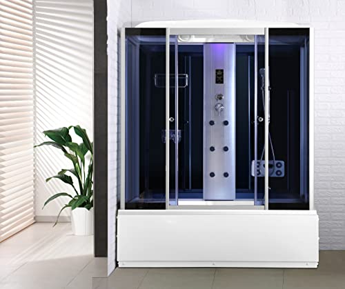 Cabina con vasca idromassaggio touch, ozonoterapia, cromoterapia, bagno turco, full optional 170x85cm Sicorage Theraf