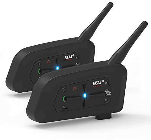 EJEAS V7 Intercomunicador Casco Moto, Sistema de Comunicación de Intercom de Casco de Motocicleta Bluetooth 5.1, Puede Conectarse al Mango EUC (Excluyendo) (2 Paquete)