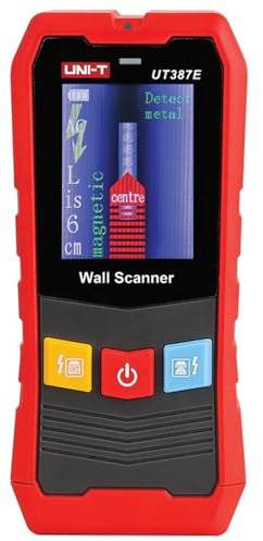 UNI-T - Escáner de pared UT387S/UT387LM 4 en 1, detector de metales, localizador de pernos de madera, detector de voltaje AC, cable eléctrico en vivo, seguimiento de profundidad (UT387E)
