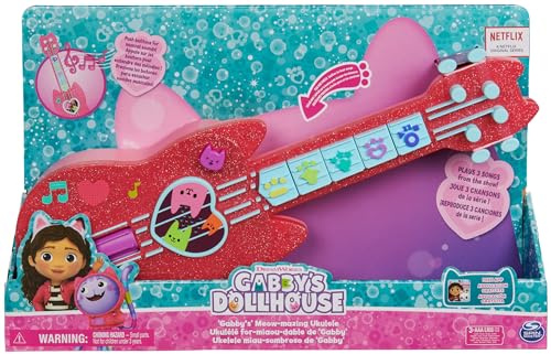 Gabby et la Maison Magique - Gabby Dollhouse - Ukulélé Interactif - Guitare Enfant - Chansons Effets Sonores - Dessin Animé Jouet Maison De Poupée - Jouet Enfant 3 Ans Et +