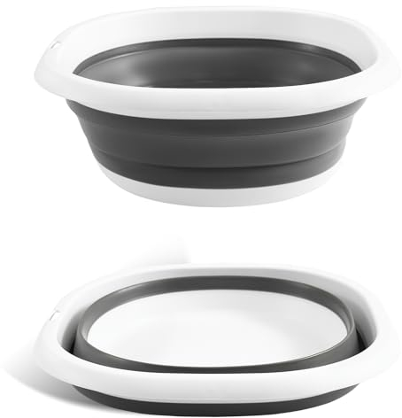 4UBonLife Bacinella e Catino Pieghevole Multiuso, Vaschetta Salvaspazio Portatile per Campeggio 5L