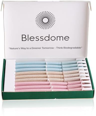 BLESSDOME 9Pcs Biodegradable Wheat Straw Eyebrow Razor Shaper for Women | Peach Fuzz & Facial Hair Remover and Trimmer | Exfoliating Dermaplane Tool |Eco-Friendly Dermaplaning Blades for Face