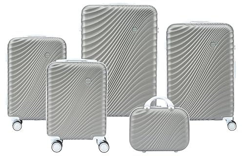 Convector Set Quattro Trolley + Beauty Case Da Viaggio, Valigie Rigide in 5 Dimensioni Con Ruote Girevoli a 360 °, Lucchetto TSA e Struttura in ABS Doppio Strato, Antigraffio e Antiurto