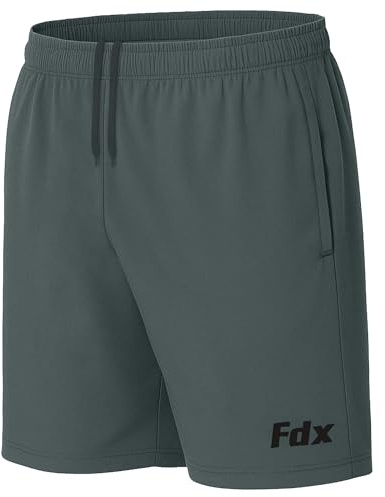 FDX Men's Running Shorts with Side Zip Pockets, Lightweight Gym Shorts | Pro, Lightweight, Moisture Wicking Shorts, with Side Zip Pockets, for Skip Rope, Workout Exercise, Outdoor Sports