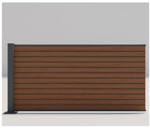 HORI Sichtschutzzaun Rhombus-Style Anbauelement halbhoch - WPC Windschutz - Robuster Zaun für Garten & Terrasse - Erweiterbares Sichtschutzsystem - Modernes Design I Aufschrauben Braun