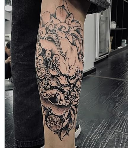 2Pcs Herbal Temporary Tattoos Stickers Fake Tattoos Calf Large Picture Juice Female Male Semi-Permanent Non-Reflective Waterproof Lasting 2 Weeks