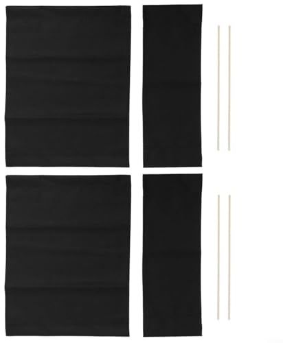 Puupaa 2 Stück Stuhl-Ersatz-Leinwand, Regiestuhl-Sitzbezug-Set, faltbar, waschbar, Outdoor-Möbelbezüge, Schutz für Zuhause, Garten, Club-Stühle (schwarz)
