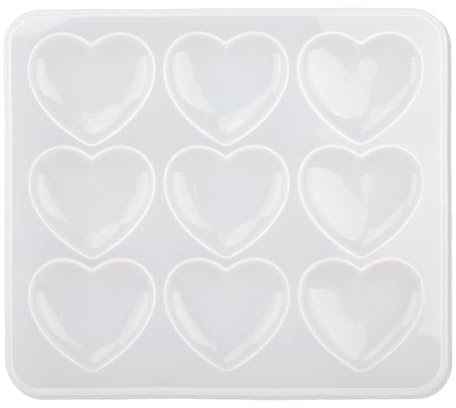 Bojueshaw 9 Cavity Heart Silicone Mold,3D Love Shape Mould for DIY Jewellery,Soap Making,Chocolates & Epoxy Crafts