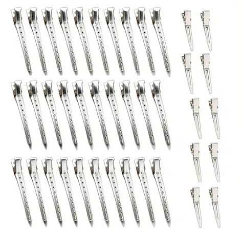 Lot de 40 bigoudis - Pinces à cheveux pour femme - Barrettes à cheveux pour femme - Bec de canard - Pinces à cheveux en métal pour salon de coiffure (9 cm et 4,5 cm)