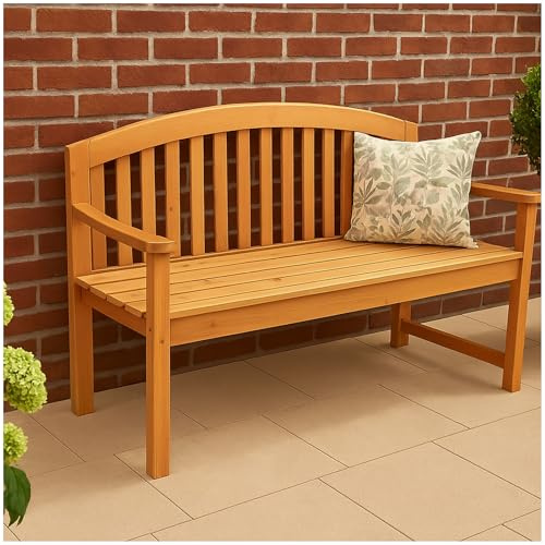 HTI living Stilvolle 2-Sitzer-Gartenbank aus Holz Perfekt für Garten, Terrasse und Balkon Sitzbank Gartenmöbel