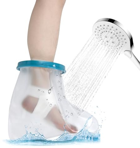 Favelable Protection Etanche Pied, Réutilisable Protège Pied Adulte, Sac Protège Pied Douche, Couvre plâtre Confortable pour le Pied, Pour Cheville, Bain adulte