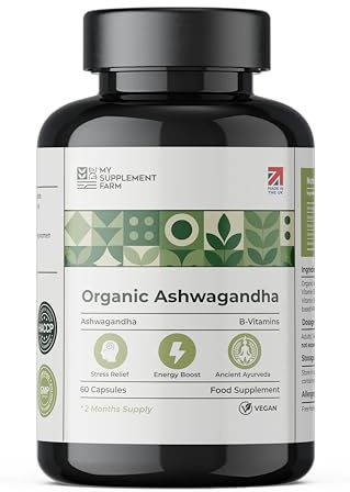 Organic Ashwagandha High Strength Capsules | 470mg, 60 Capsules - 2 Month Supply | Pure Root Extract Supplements for Men & Women | (Not Gummies or Powder) Made in UK | Vegan