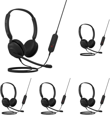 Jabra Evolve 10 Wired Headset with Noise-Cancelling Microphone for PC/Laptop Use – Easy USB-A Setup - TCO Certified – Lightweight Design - Inline Call/Volume Controls for Online Meetings - Black
